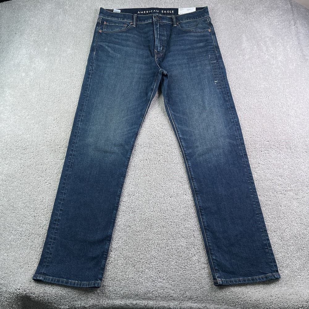 NEW American Eagle Jeans Mens 36x34 Blue Original Straight Easyflex Denim NWT